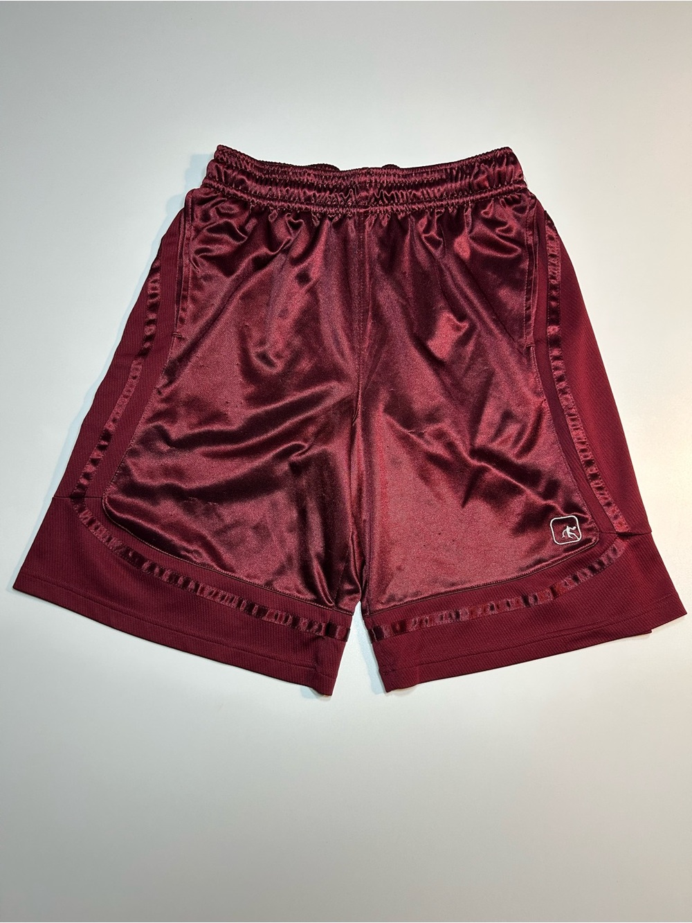AND1 Maroon Active Core 11" Home Court Basketball Shorts Shiny Dazzle Pockets